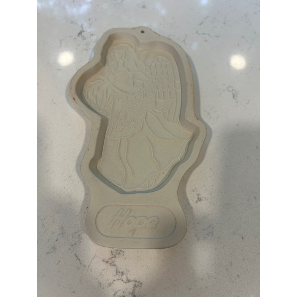 Longaberger Pottery 1994 Hope Angel Cookie Mold Stoneware Wall Decor USA Made